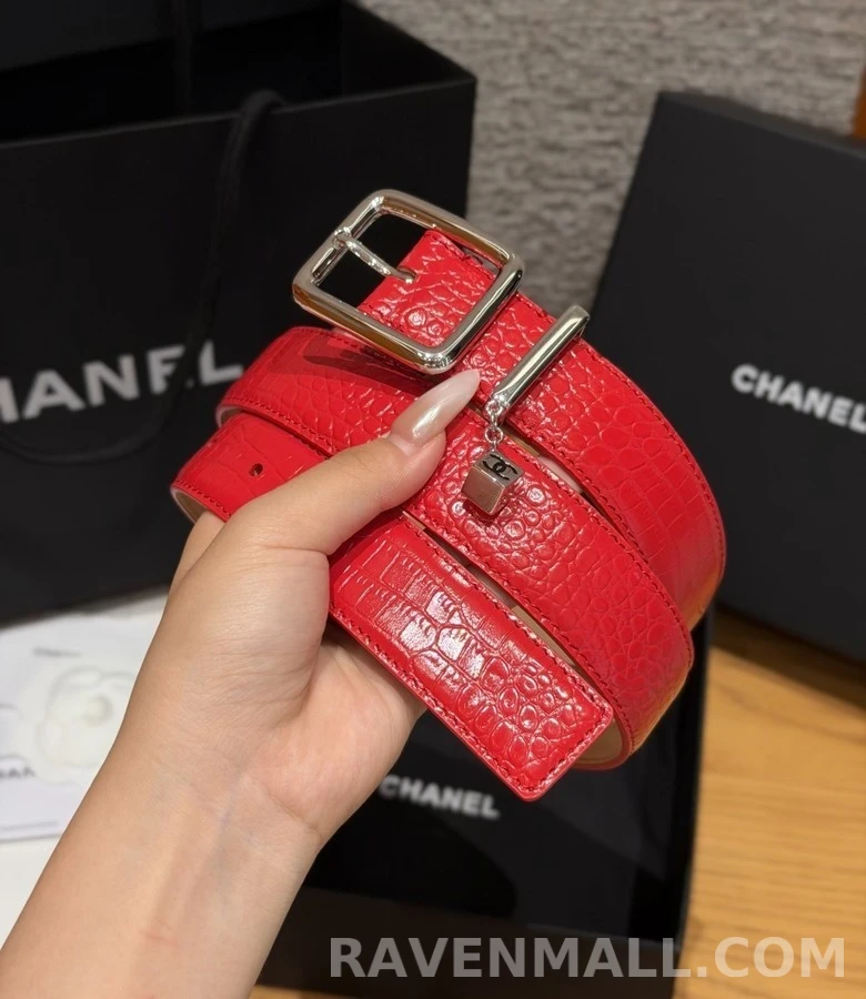 샤넬 샤넬 악어 엠보싱 참 벨트 상세 이미지