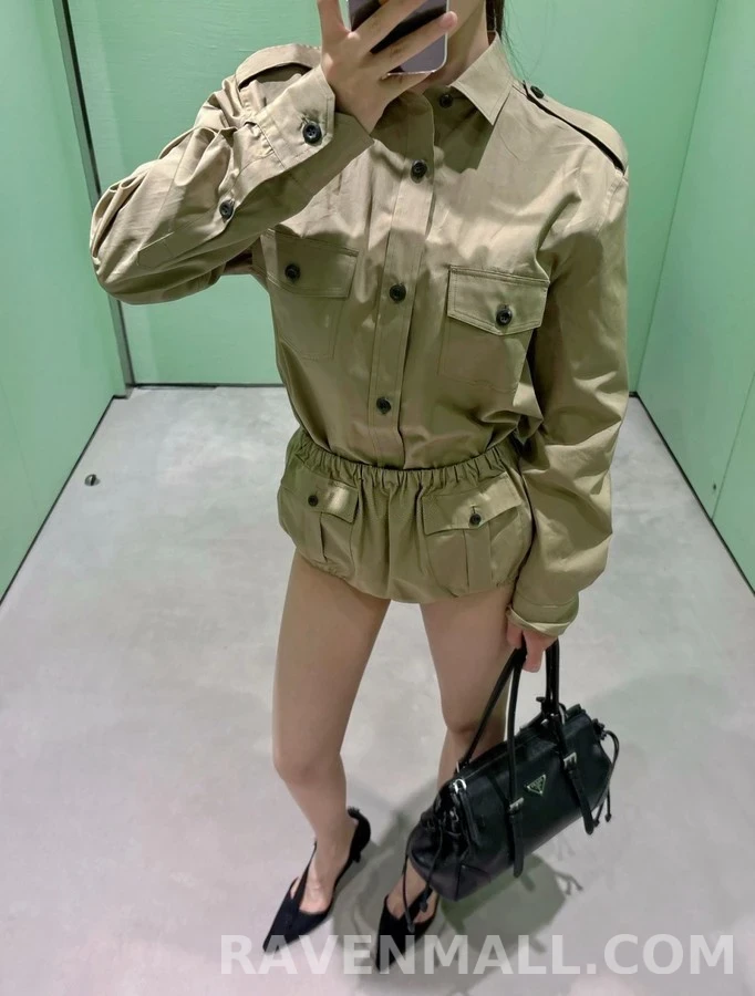 프라다 프라다 견장 포켓 셔츠 상세 이미지