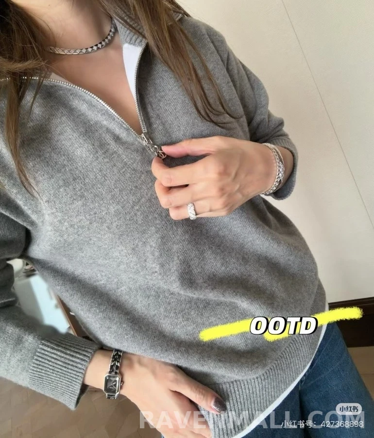 샤넬 샤넬 더블C 반집업 레이어드 니트 상세 이미지