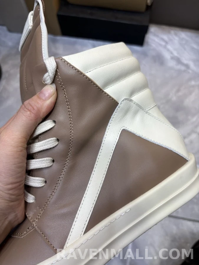 릭 오웬스 릭오웬스 투톤 가죽 하이탑 스니커즈 상세 이미지