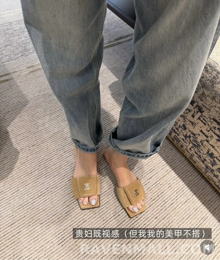 샤넬 샤넬 버클 스퀘어토 플랫 샌들 상세 이미지