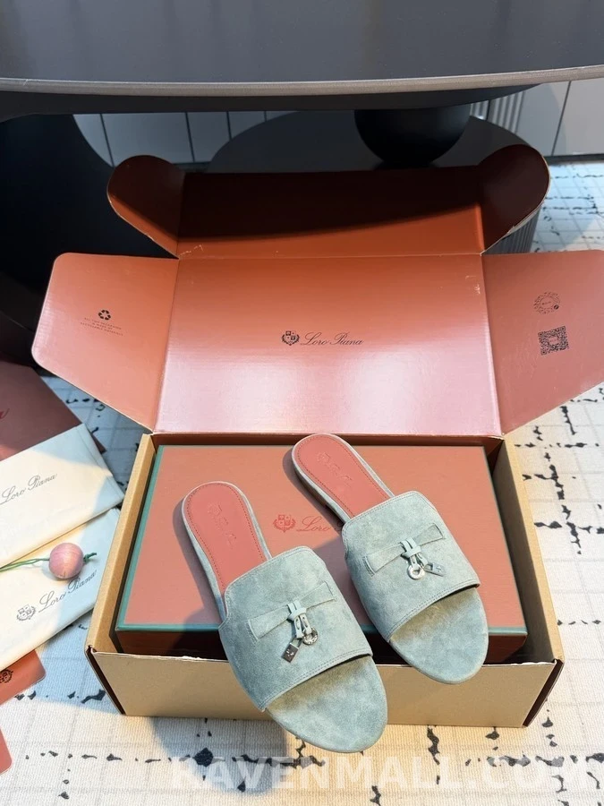 로로피아나 로로피아나 스웨이드 보우 슬라이드 샌들 상세 이미지