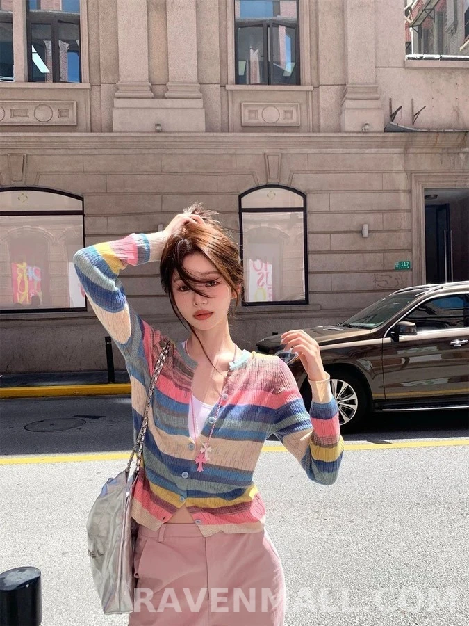 비비안 웨스트우드 비비안 웨스트우드 컬러 스트라이프 가디건 상세 이미지