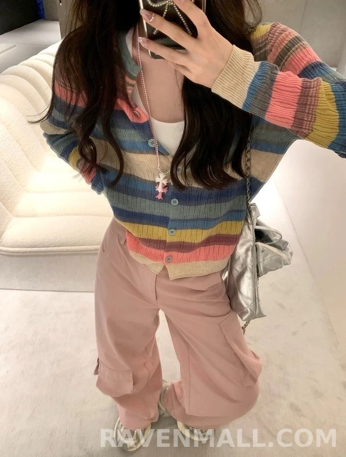 비비안 웨스트우드 비비안 웨스트우드 컬러 스트라이프 가디건 상세 이미지