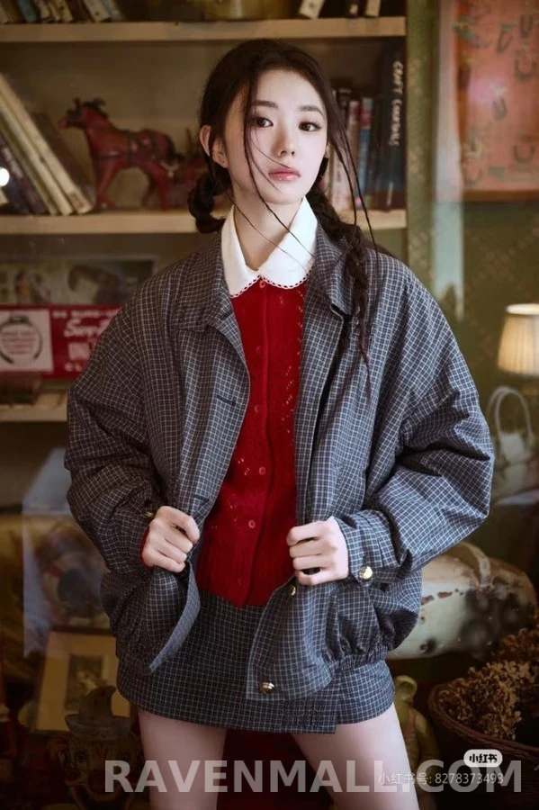 미우미우 미우미우 학원풍 격자무늬 셔츠 상세 이미지