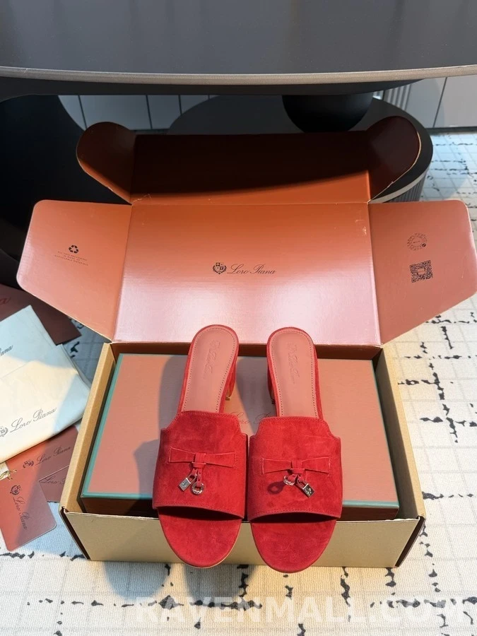 로로피아나 로로피아나 스웨이드 블록힐 뮬 상세 이미지