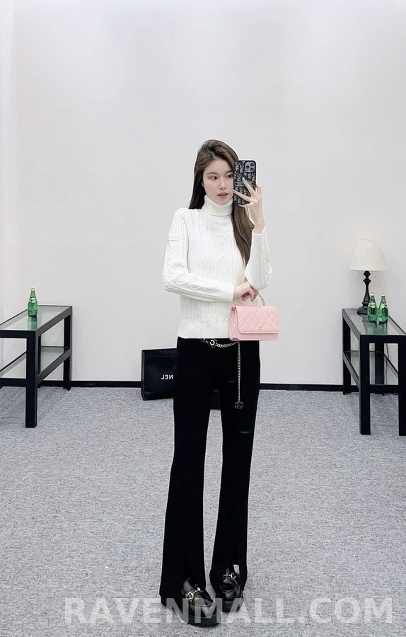 샤넬 샤넬 케이블 니트 터틀넥 스웨터 상세 이미지