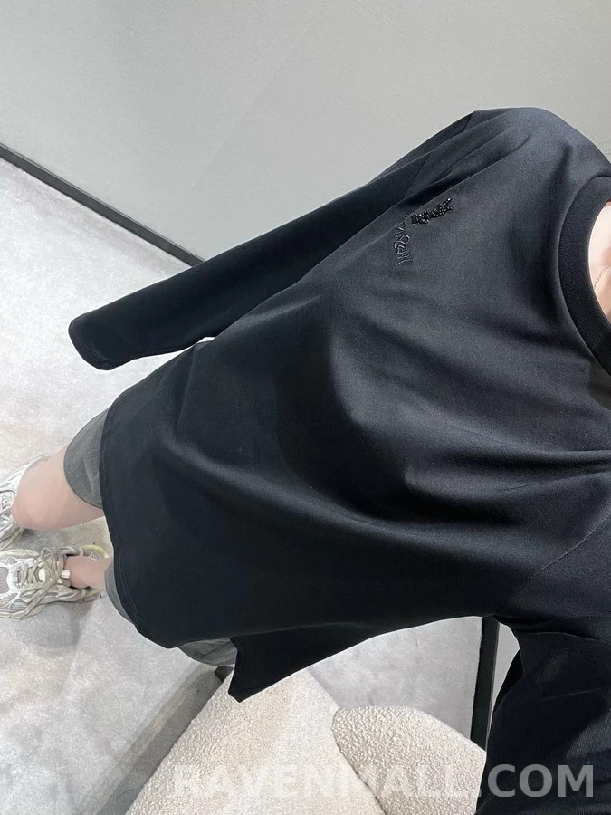 생로랑 생로랑 라운드넥 긴팔 티셔츠 상세 이미지