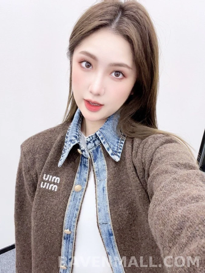 미우미우 미우미우 데님 콤비 니트 가디건 상세 이미지
