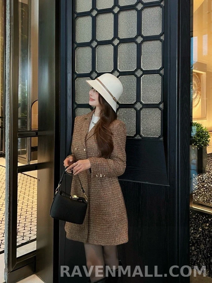 샤넬 샤넬 트위드 카라 페플럼 원피스 상세 이미지
