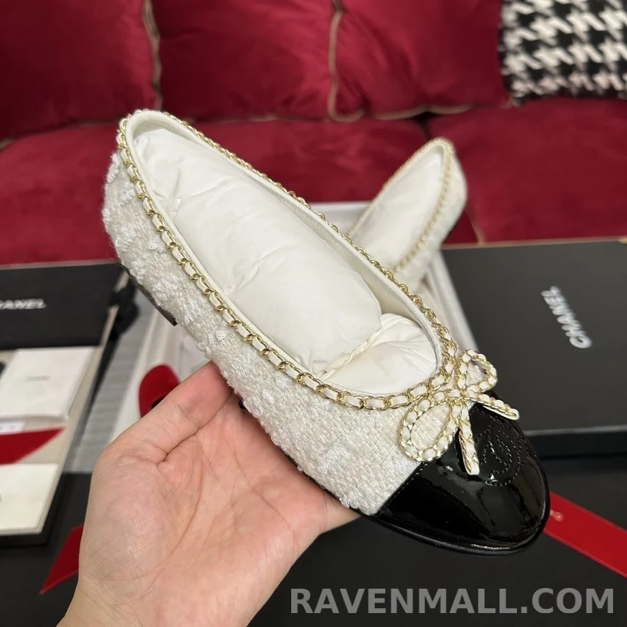 샤넬 샤넬 트위드 체인 캡토 플랫 상세 이미지
