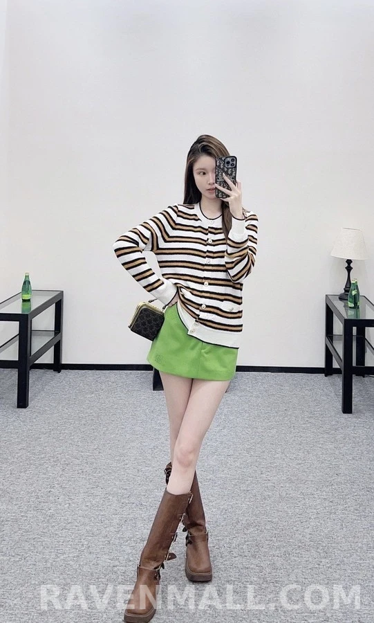 샤넬 샤넬 원넥 니트 스트라이프 가디건 상세 이미지