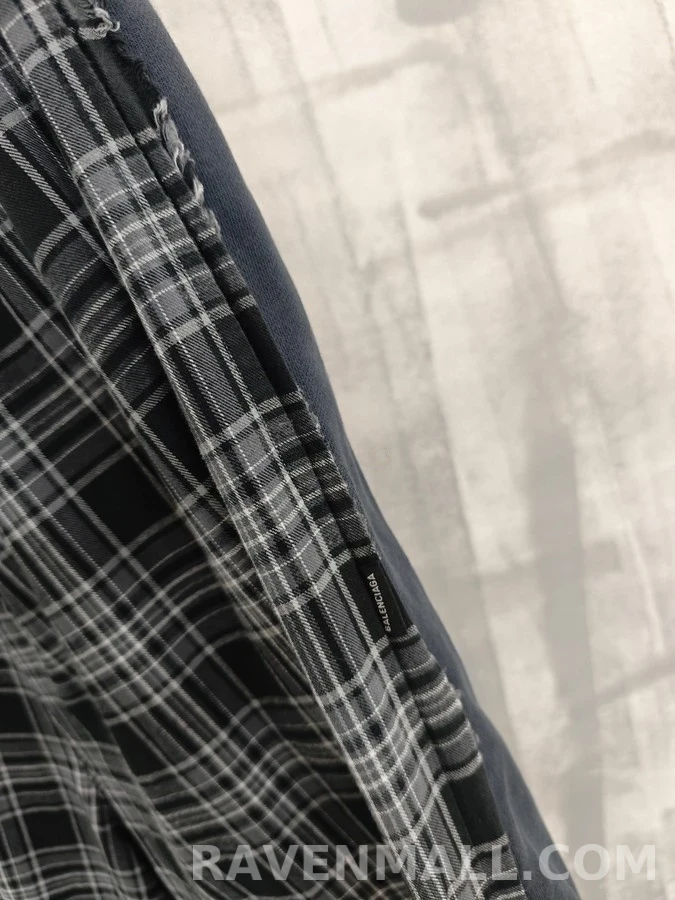 발렌시아가 발렌시아가 체크 배색 와이드 팬츠 상세 이미지