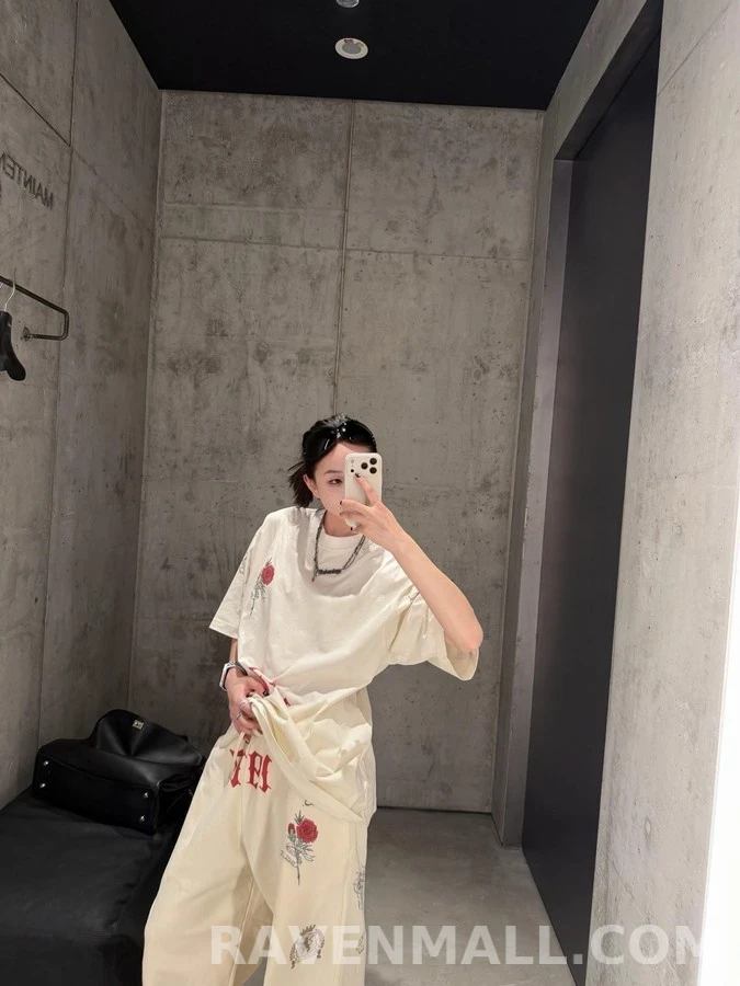 발렌시아가 발렌시아가 타투 그래픽 와이드 트레이닝 팬츠 상세 이미지