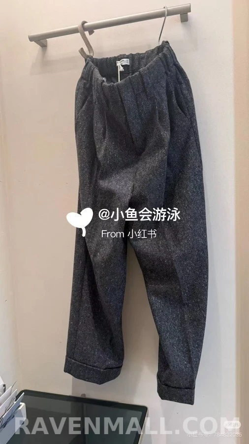 브루넬로 쿠치넬리 브루넬로 쿠치넬리 멜란지 울 플리츠 롤업 팬츠 상세 이미지