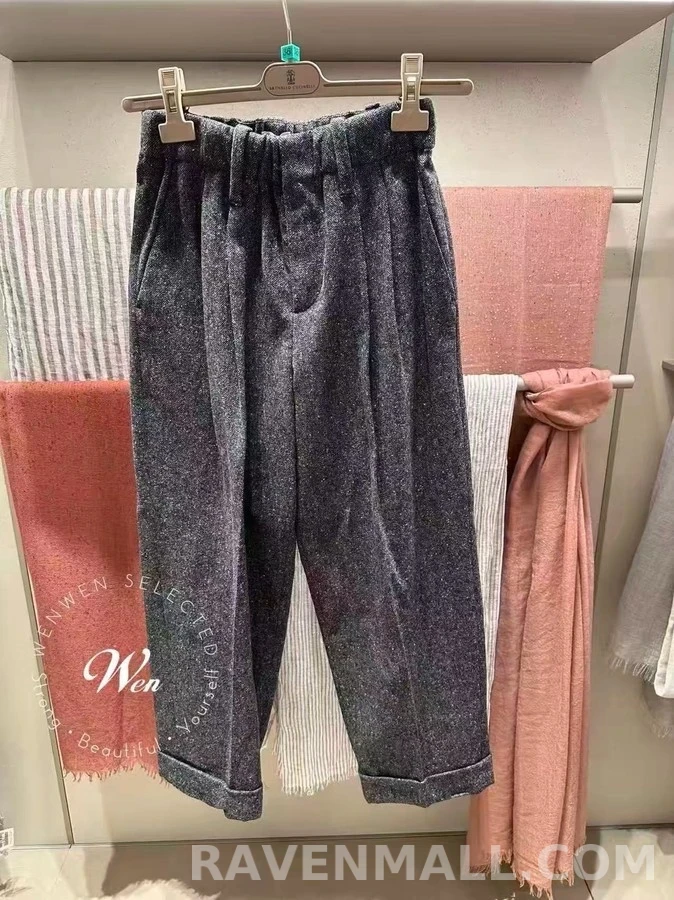 브루넬로 쿠치넬리 브루넬로 쿠치넬리 멜란지 울 플리츠 롤업 팬츠 상세 이미지