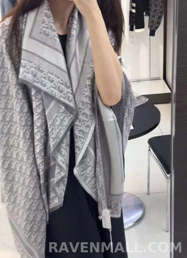 디올 디올 오블리크 자카드 숄 상세 이미지