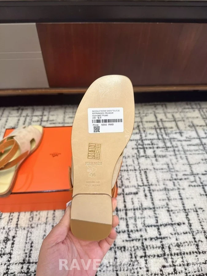 에르메스 에르메스 H 로고 블록힐 샌들 상세 이미지