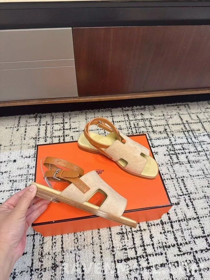 에르메스 에르메스 H 로고 블록힐 샌들 상세 이미지