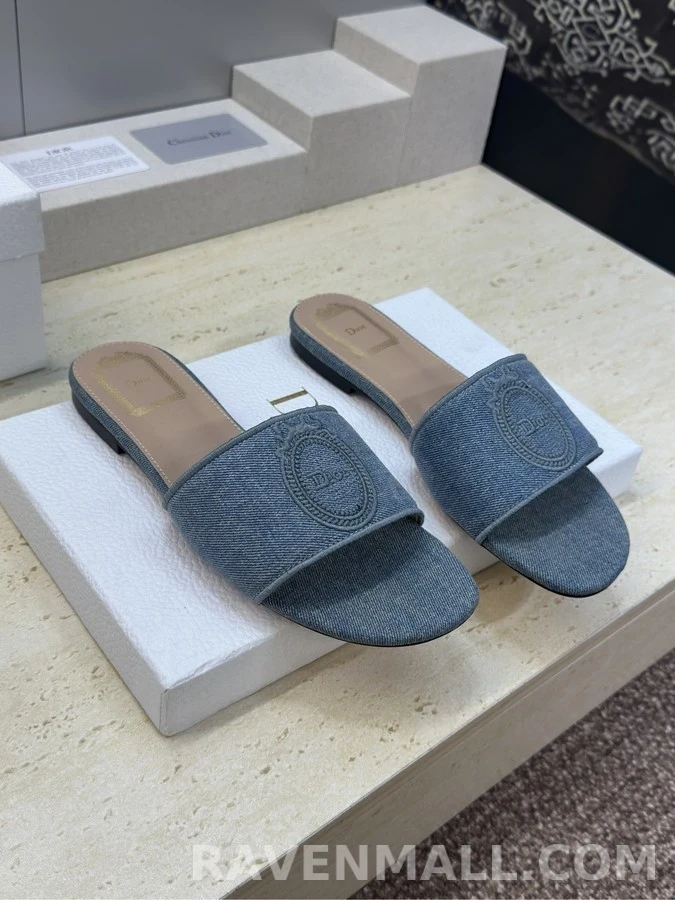 디올 디올 데님 로고 플랫 샌들 상세 이미지