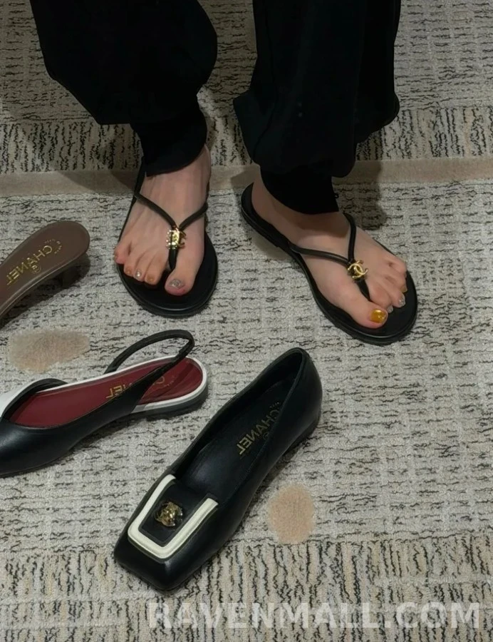 샤넬 샤넬 로고 플랫 플립플랍 상세 이미지