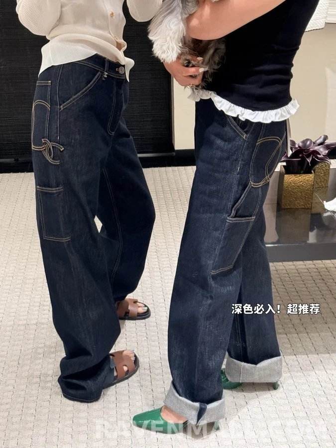 샤넬 샤넬 더블 C 로고 카펜터 데님 팬츠 상세 이미지