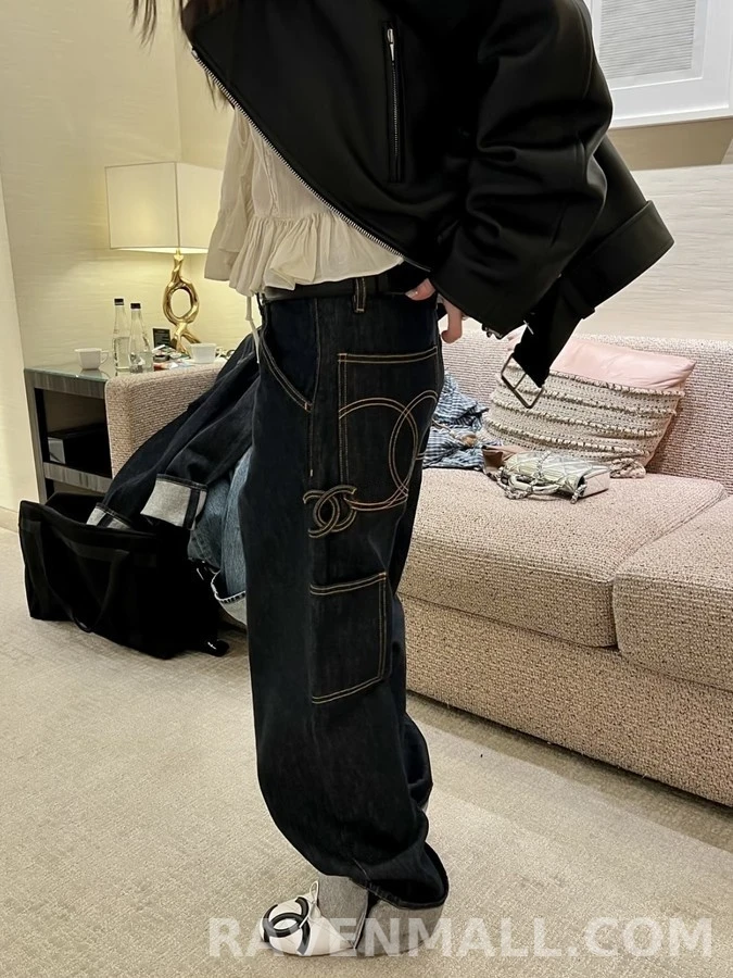 샤넬 샤넬 더블 C 로고 카펜터 데님 팬츠 상세 이미지