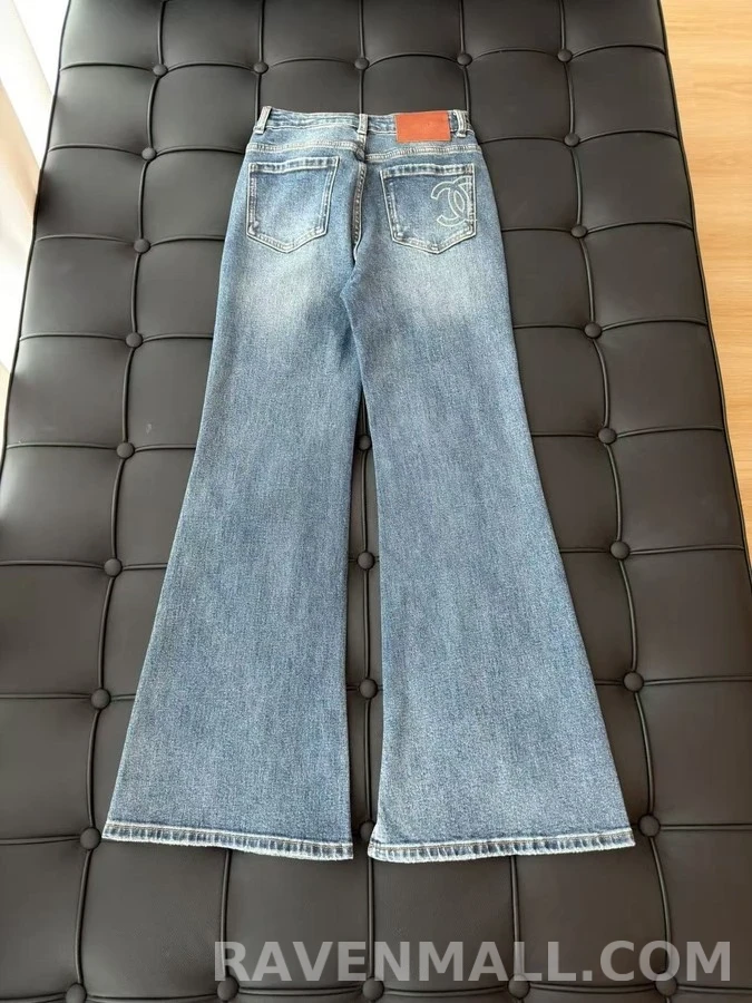 샤넬 샤넬 자수 플레어 데님 팬츠 상세 이미지