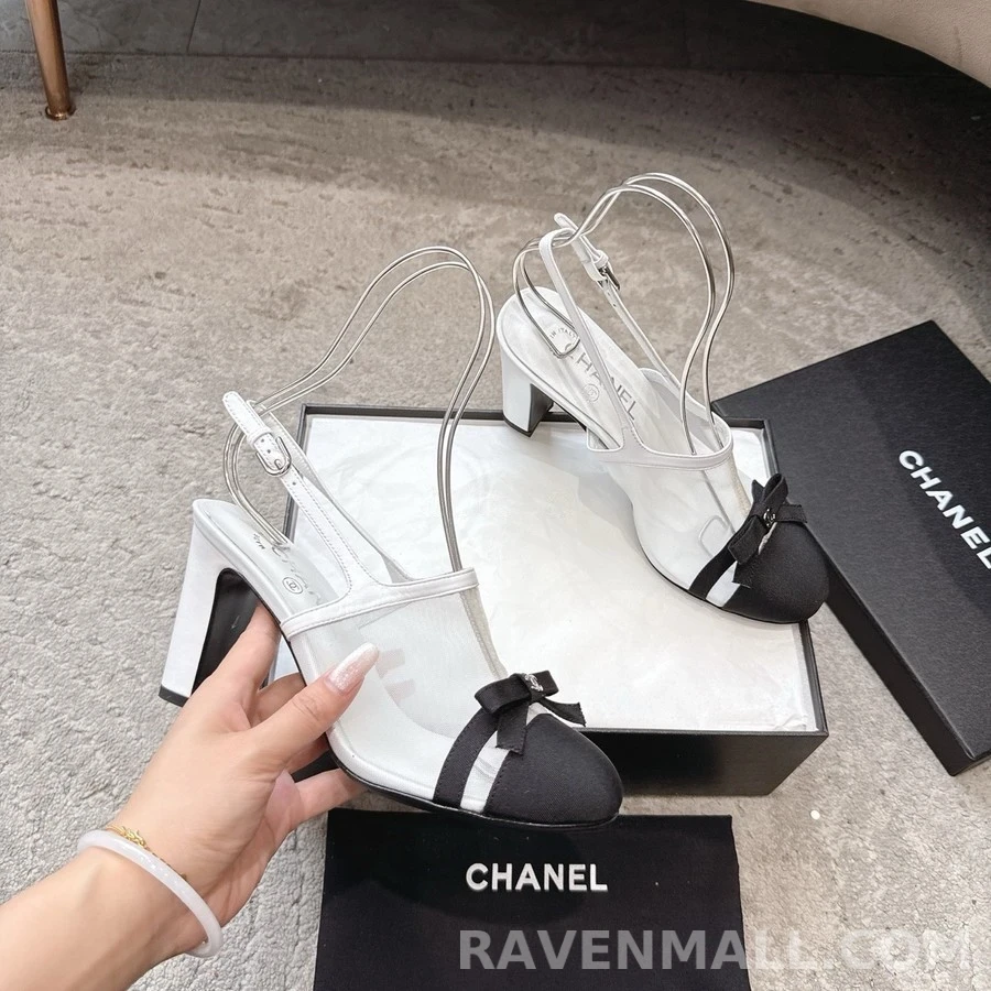 샤넬 샤넬 메쉬 리본 슬링백 힐 상세 이미지