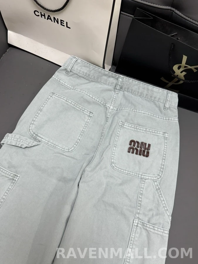 미우미우 미우미우 워크웨어 와이드 팬츠 상세 이미지