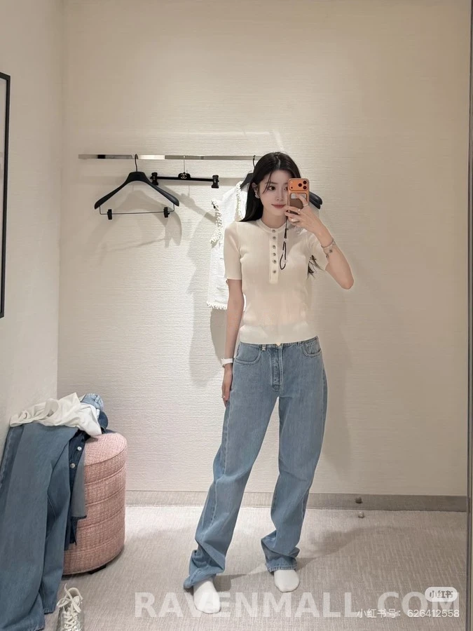 샤넬 샤넬 메탈 로고 스트레이트 데님 상세 이미지