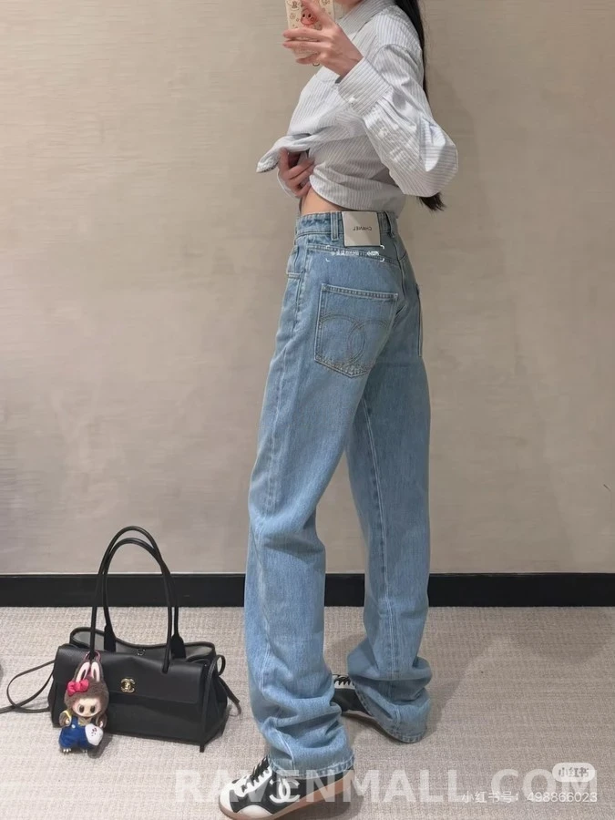 샤넬 샤넬 메탈 로고 스트레이트 데님 상세 이미지