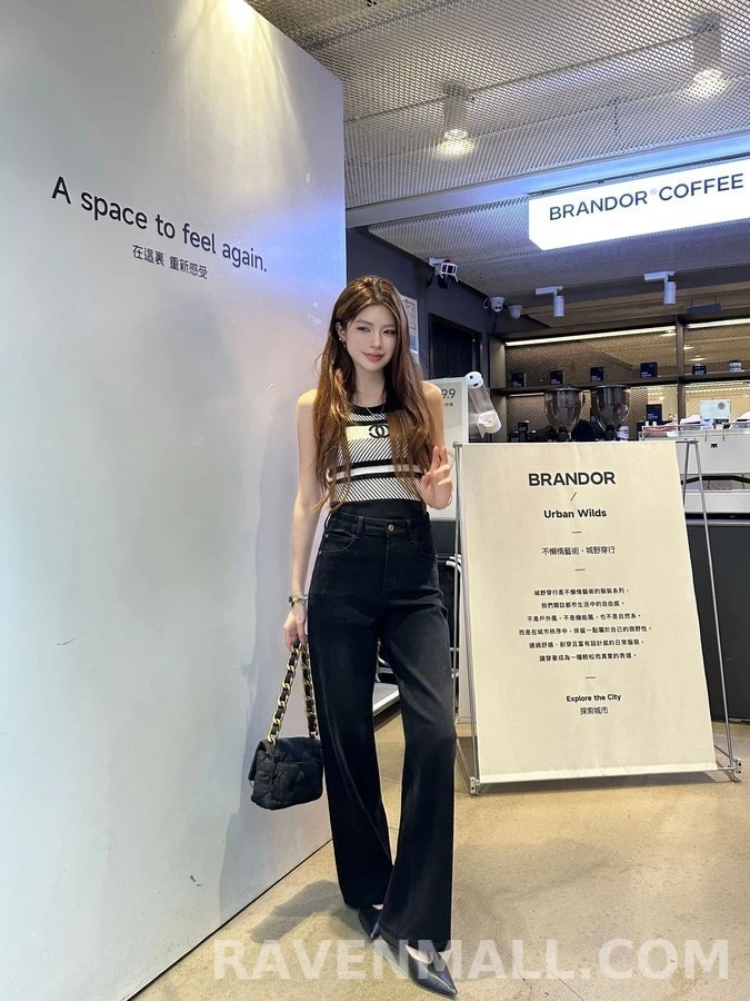 생로랑 세인트로랑 로고 와이드 데님 팬츠 상세 이미지