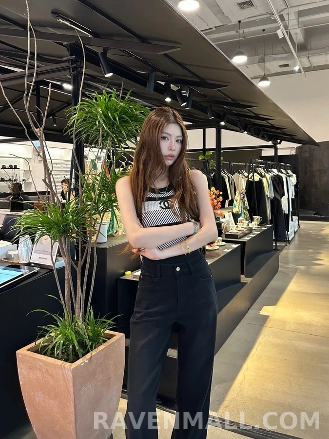 생로랑 세인트로랑 로고 와이드 데님 팬츠 상세 이미지
