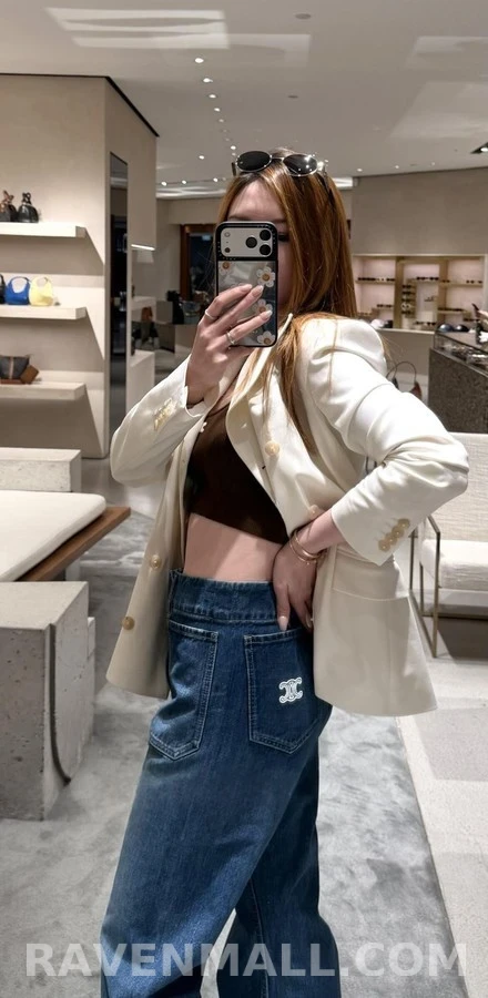 셀린느 셀린느 트리옹프 로고 플레어 데님 팬츠 상세 이미지