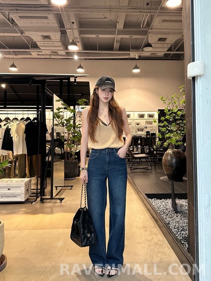 생로랑 세인트로랑 레터링 스트레이트 데님 팬츠 상세 이미지