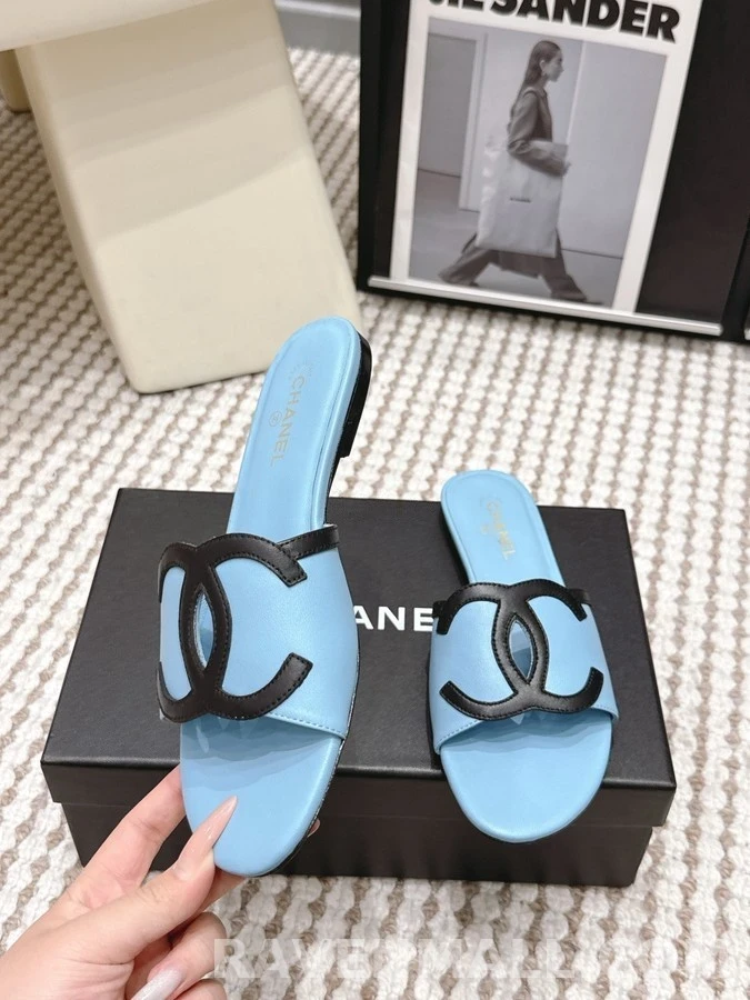 샤넬 샤넬 더블 C 로고 슬라이드 샌들 상세 이미지