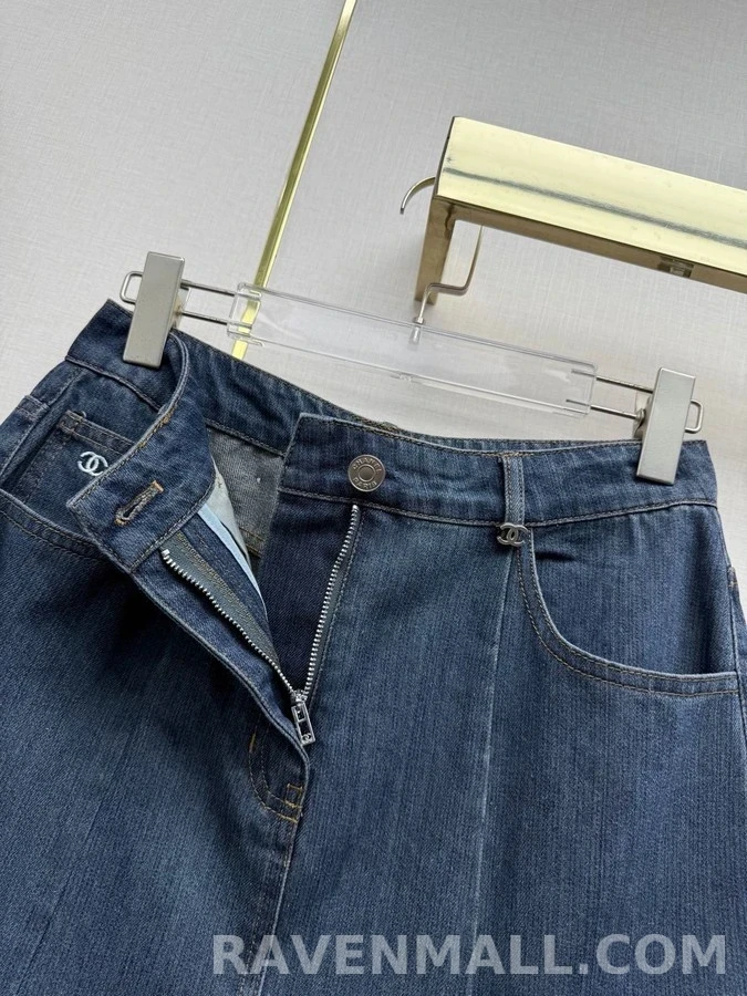 샤넬 샤넬 더블 C 데님 플레어 스커트 상세 이미지