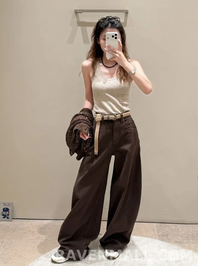 브루넬로 쿠치넬리 브루넬로 쿠치넬리 트윌 와이드 팬츠 상세 이미지