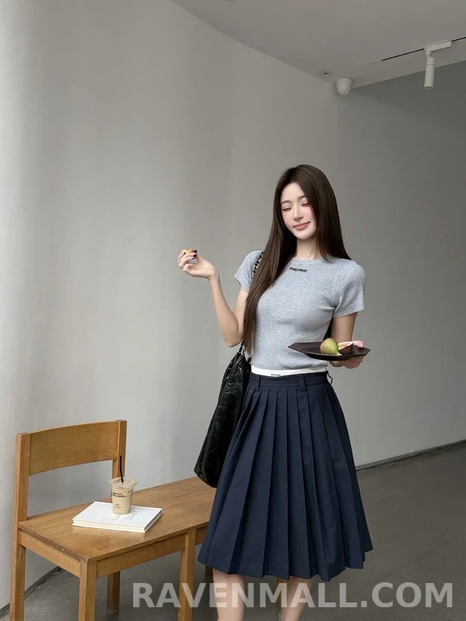 미우미우 미우미우 플리츠 스커트 상세 이미지