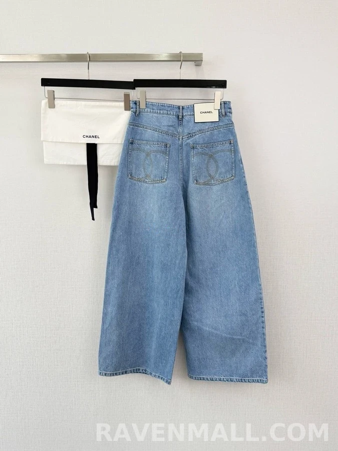 샤넬 샤넬 더블C 스티치 와이드 데님 팬츠 상세 이미지