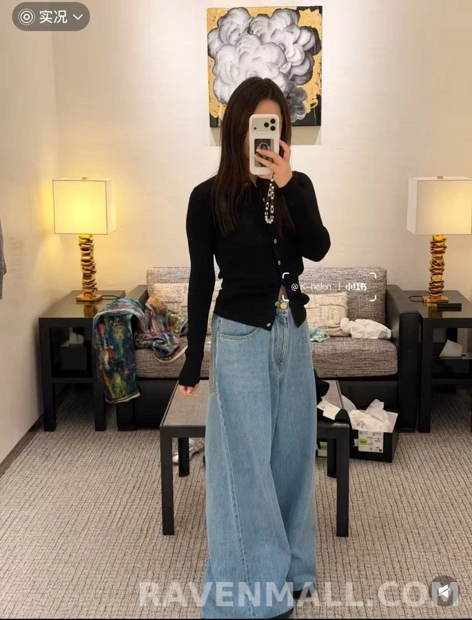샤넬 샤넬 더블C 스티치 와이드 데님 팬츠 상세 이미지