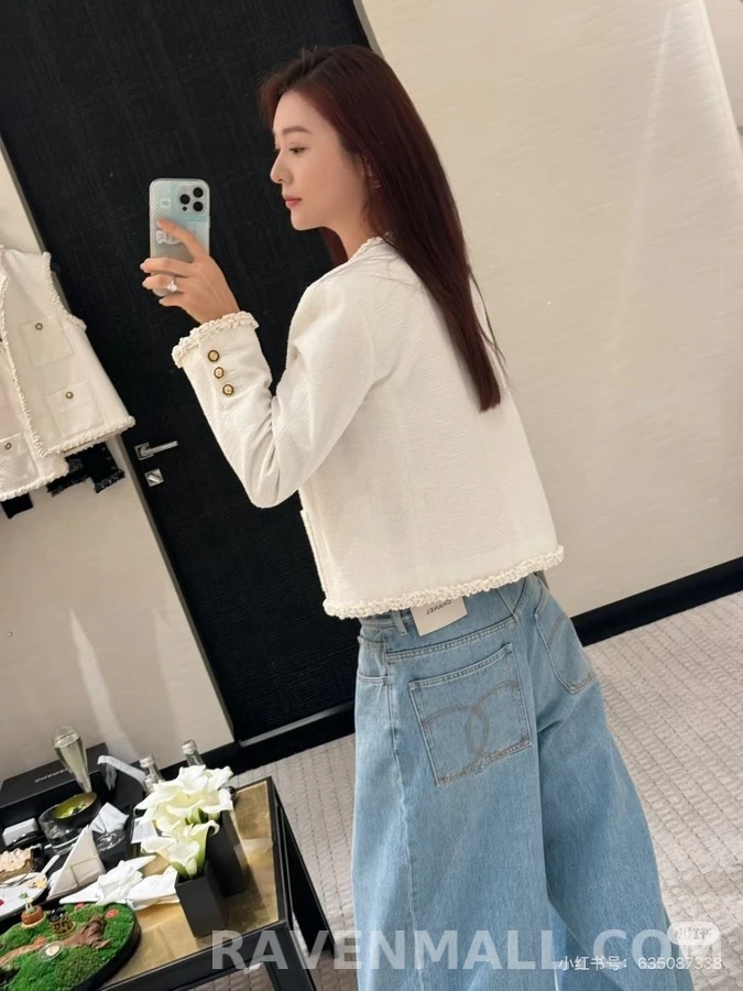 샤넬 샤넬 더블C 스티치 와이드 데님 팬츠 상세 이미지