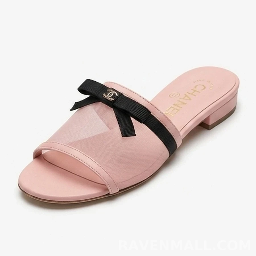 샤넬 샤넬 메쉬 리본 플랫 슬리퍼 상세 이미지