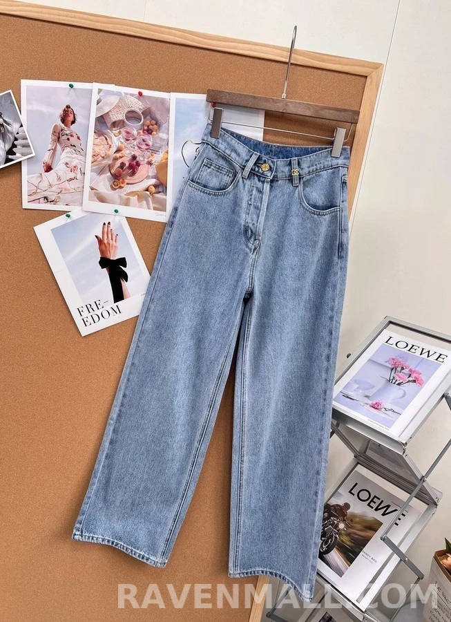 샤넬 샤넬 워싱 와이드 스트레이트 데님 팬츠 상세 이미지