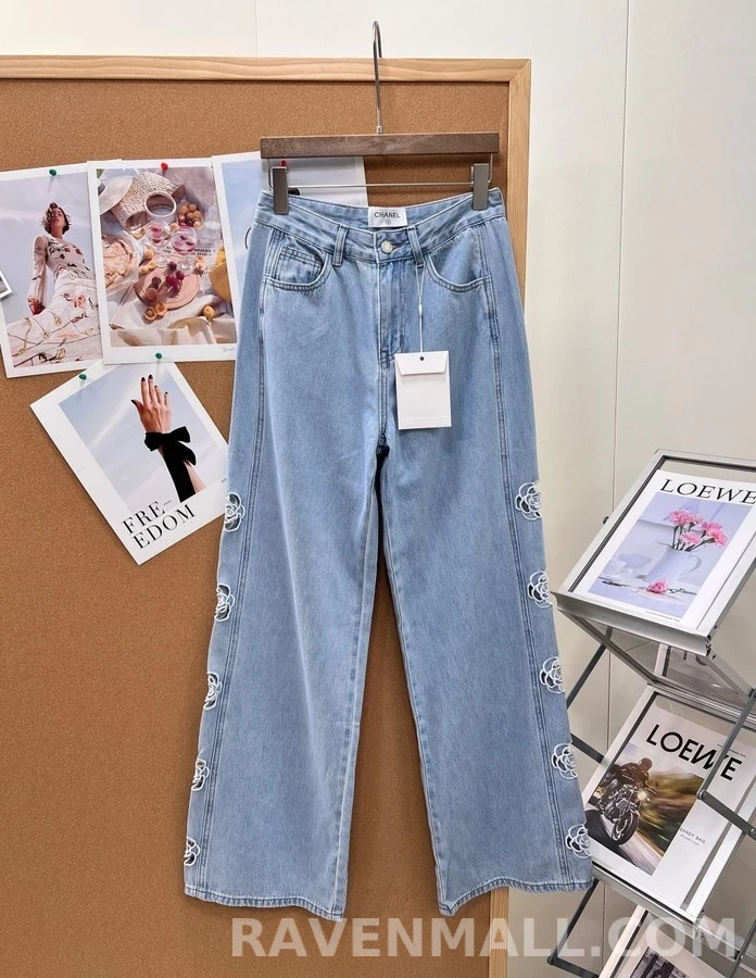 샤넬 샤넬 오픈워크 로고 데님 팬츠 상세 이미지