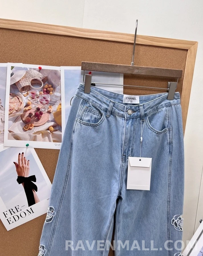 샤넬 샤넬 오픈워크 로고 데님 팬츠 상세 이미지