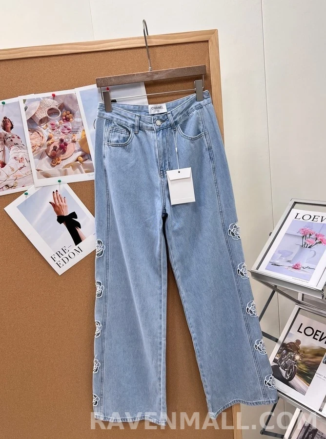 샤넬 샤넬 오픈워크 로고 데님 팬츠 상세 이미지