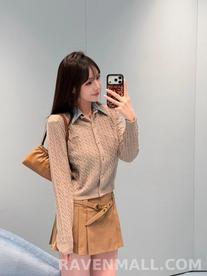 미우미우 미우미우 메탈 벨티드 플리츠 미니 스커트 상세 이미지