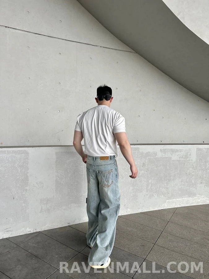 루이비통 루이비통 워싱 와이드 데님 팬츠 상세 이미지
